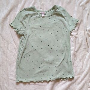 Cat & Jack Green T-Shirt with Heart Accents